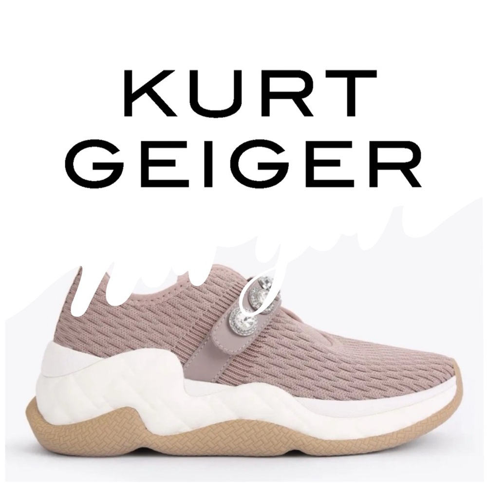 NIB! KURT GEIGER Embellished London Knit Round Toe Wedge Slip-On Sneakers-6 - Picture 10 of 10